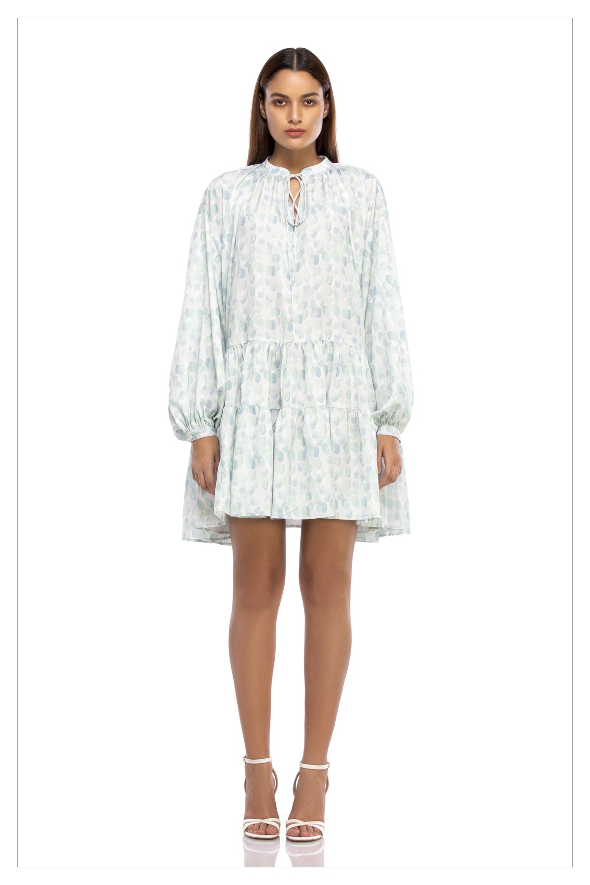 Camouflage - Printed Silk Crepe  Relaxed  Tunic Dress