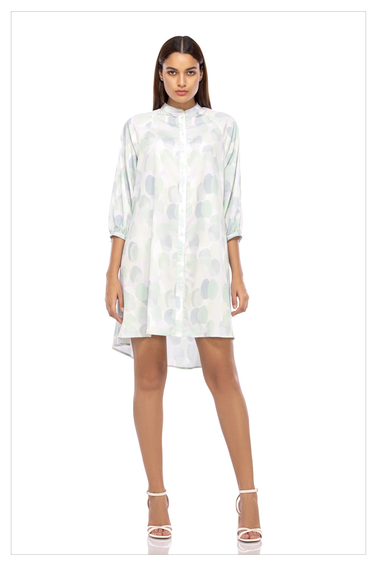 Camouflage - Printed Silk Crepe Tunic Dress
